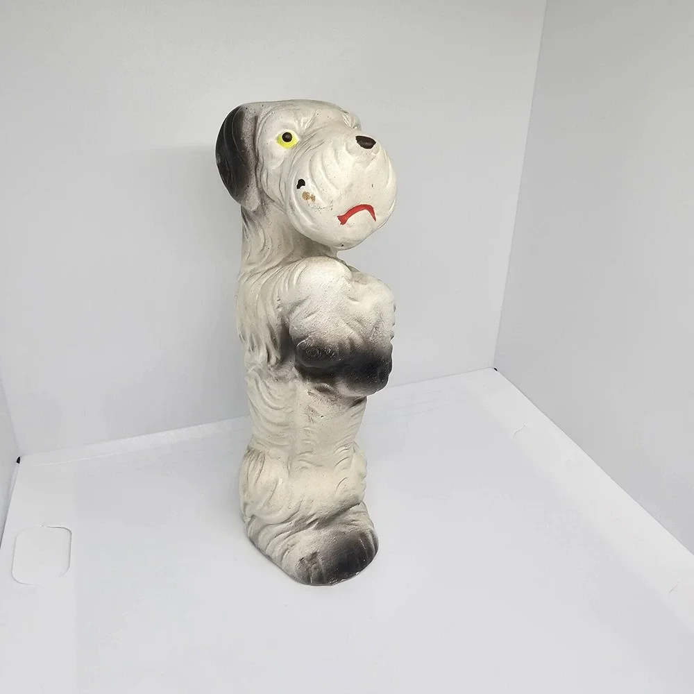Vintage Hand Painted Japanese Plaster Dog Figurine 6 inch‎ Terrier Animal Statue - Picture 2 of 8